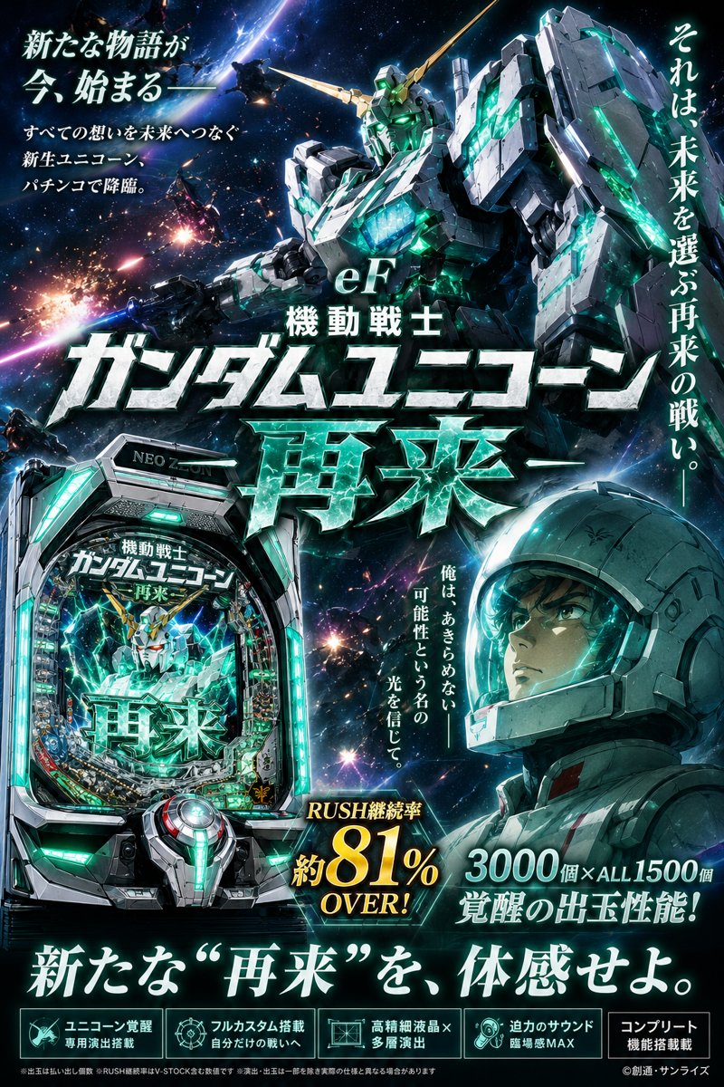 ＰＦ機動戦士ガンダムユニコーン再来　９９ｖｅｒ．