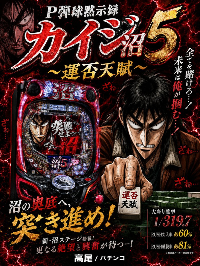 Ｐ弾球黙示録カイジ沼５　超欲望１２９×８７％Ｖｅｒ．