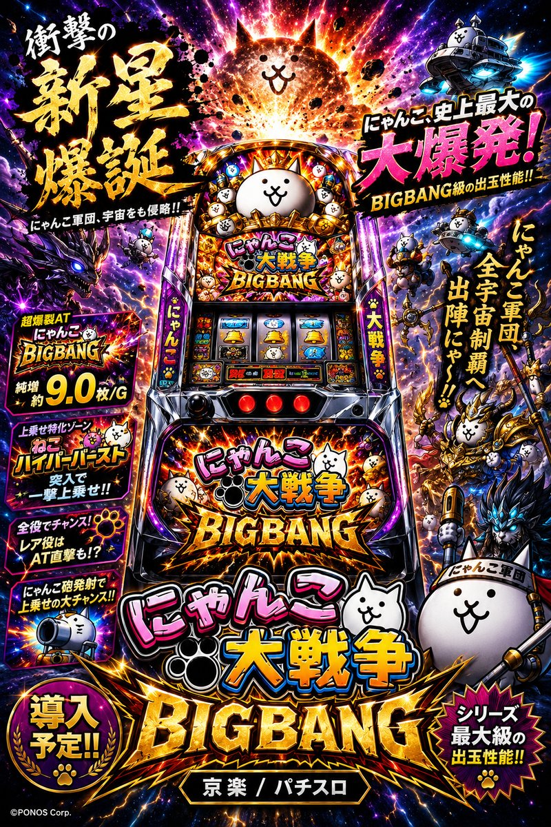 ぱちスロ　にゃんこ大戦争　ＢＩＧＢＡＮＧ