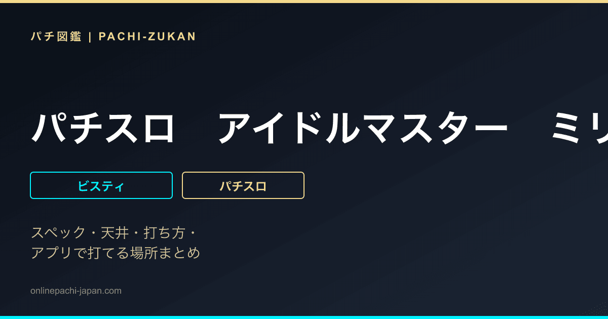 パチスロ　アイドルマスター　ミリオンライブ！