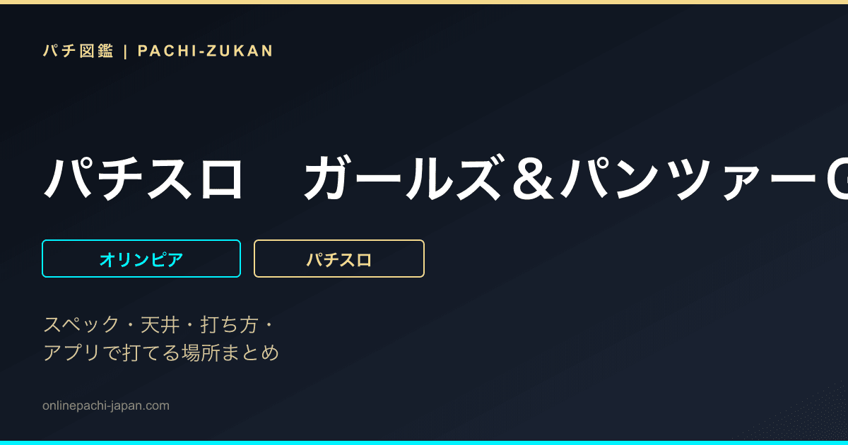 パチスロ　ガールズ＆パンツァーＧ〜これが私の戦車道です！〜